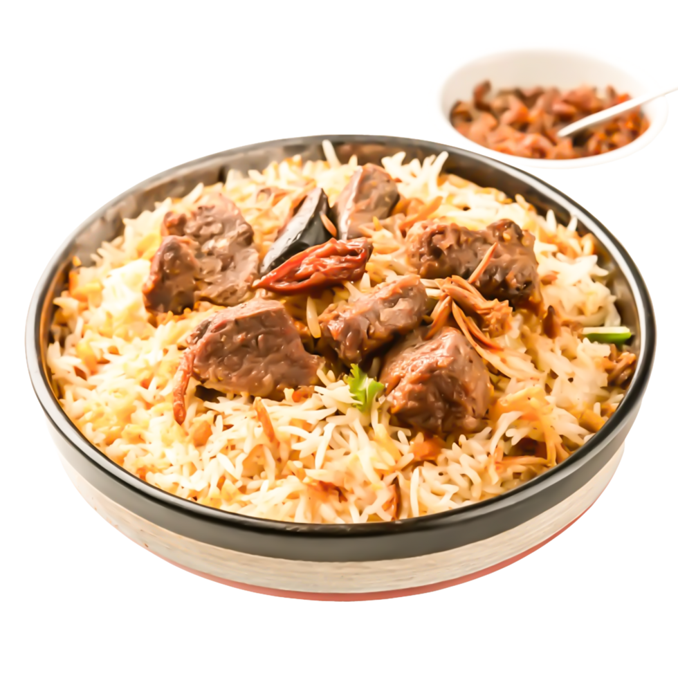 Delicious Mutton Biryani in a Bowl, Indian Cuisine, Food Photography png