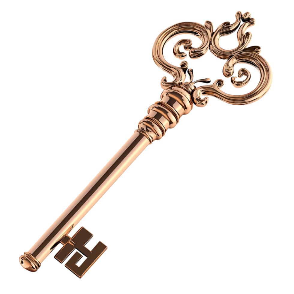 Ornate antique golden key intricate engravings a vintage charm png