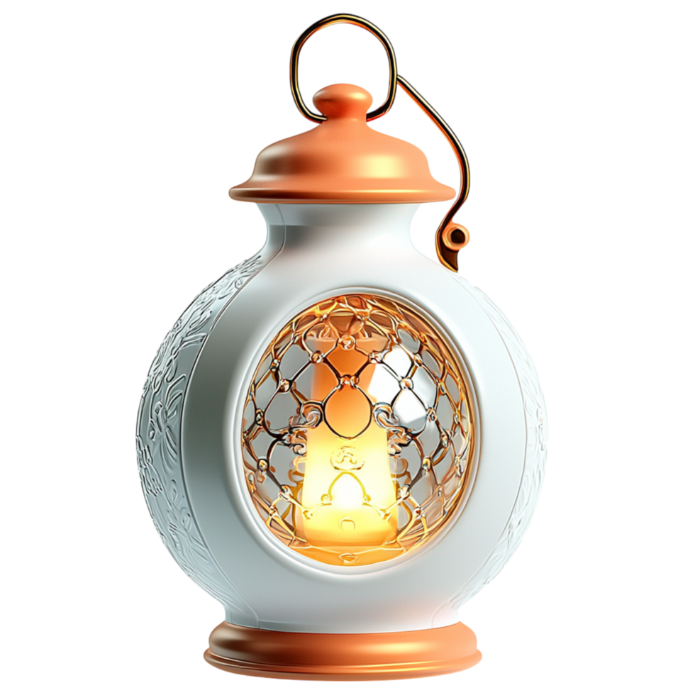 Charming lantern a glowing golden light shining through its intricate design png