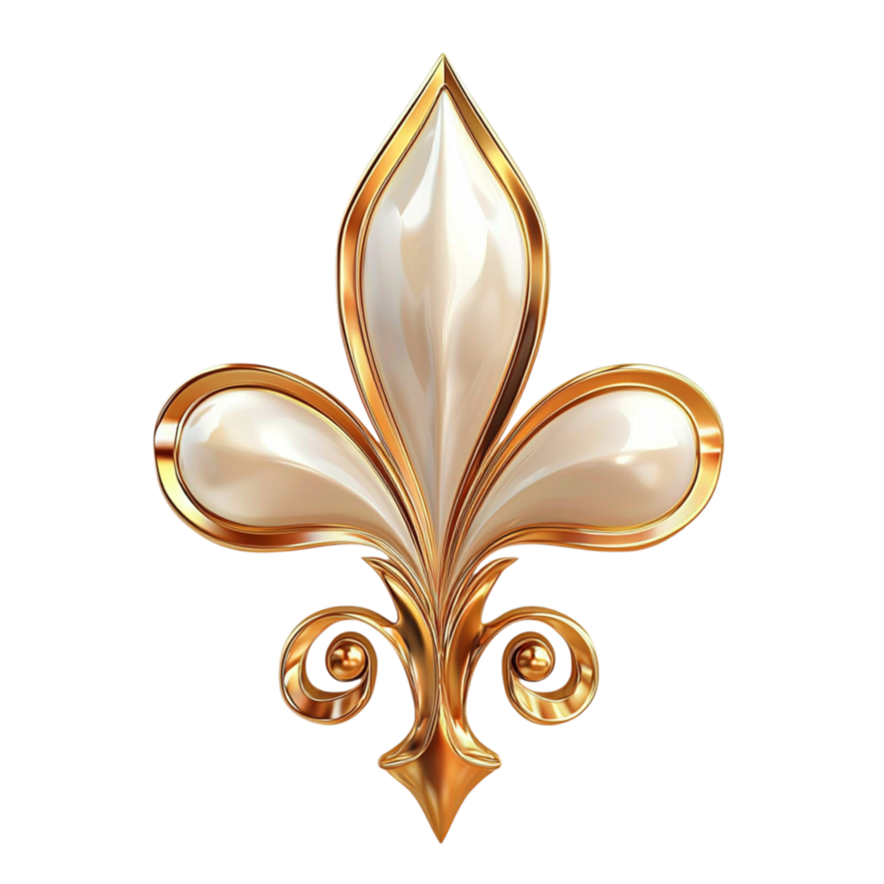 Classic golden fleurdelis symbol smooth edges a regal shine png