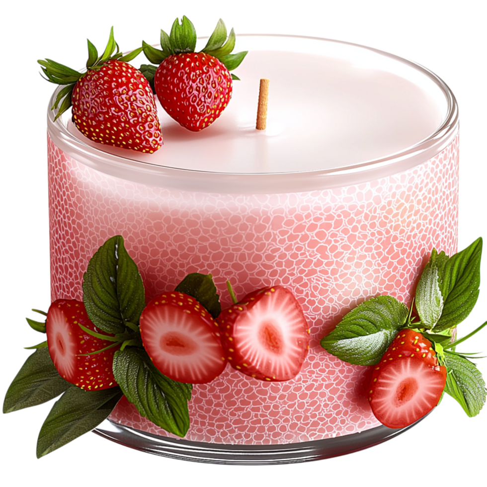 Aromatic strawberryscented cle fresh berries soft pink wax png