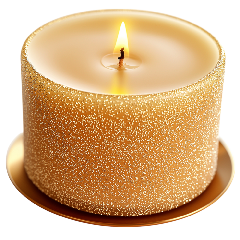 Glowing golden cle a smooth wax surface a peaceful aura png
