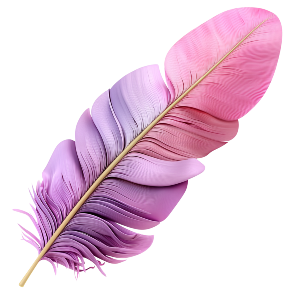 Delicate pink purple feather soft texture realistic shading png