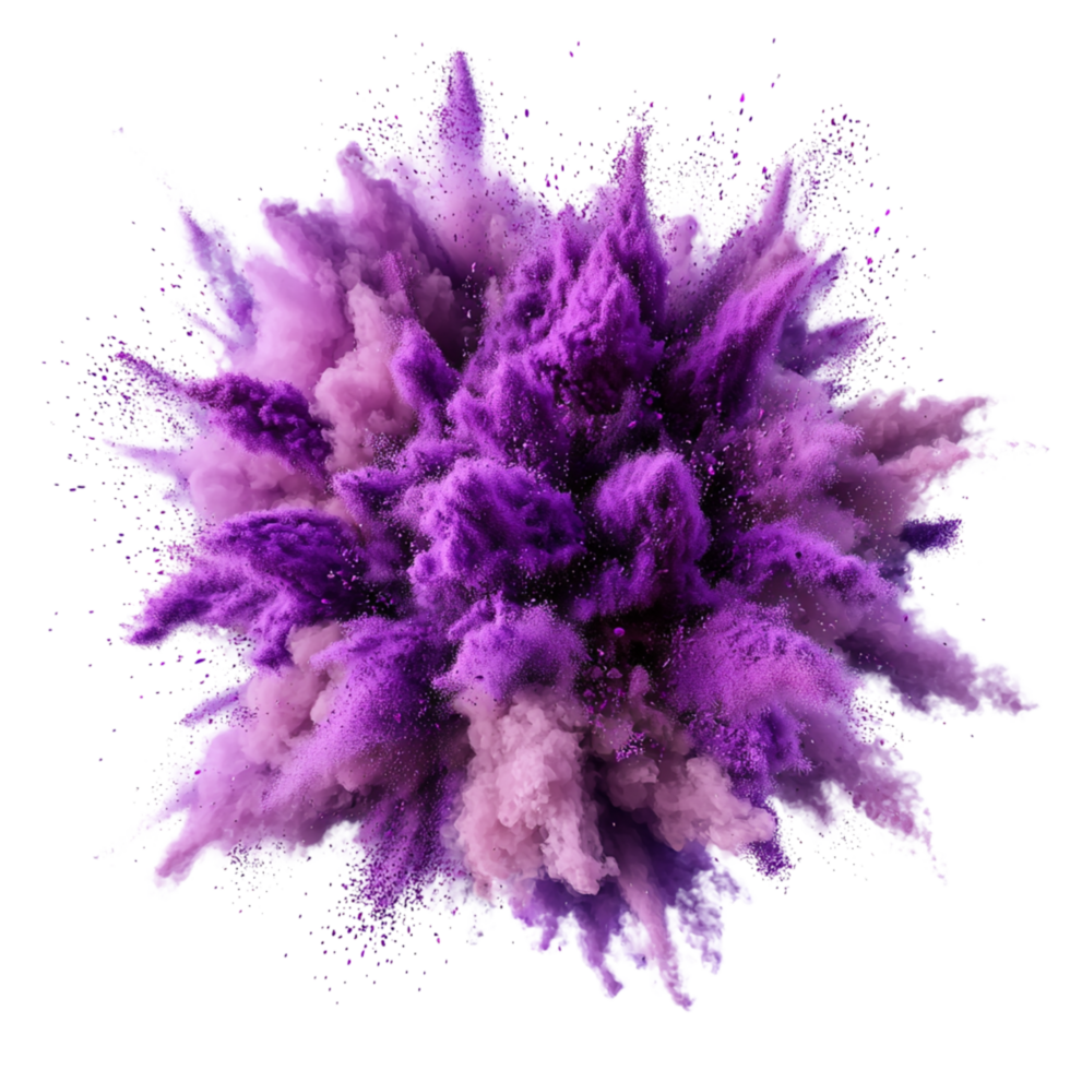 Vivid Explosion Purple Powder Bursting into a Dynamicistic Display png
