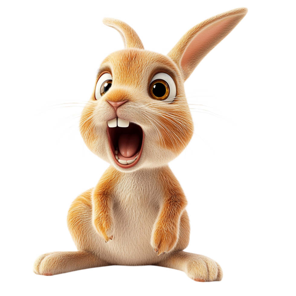 Joyful Easter Bunny Sitting Happily Among Colorful Decorated Eggs png