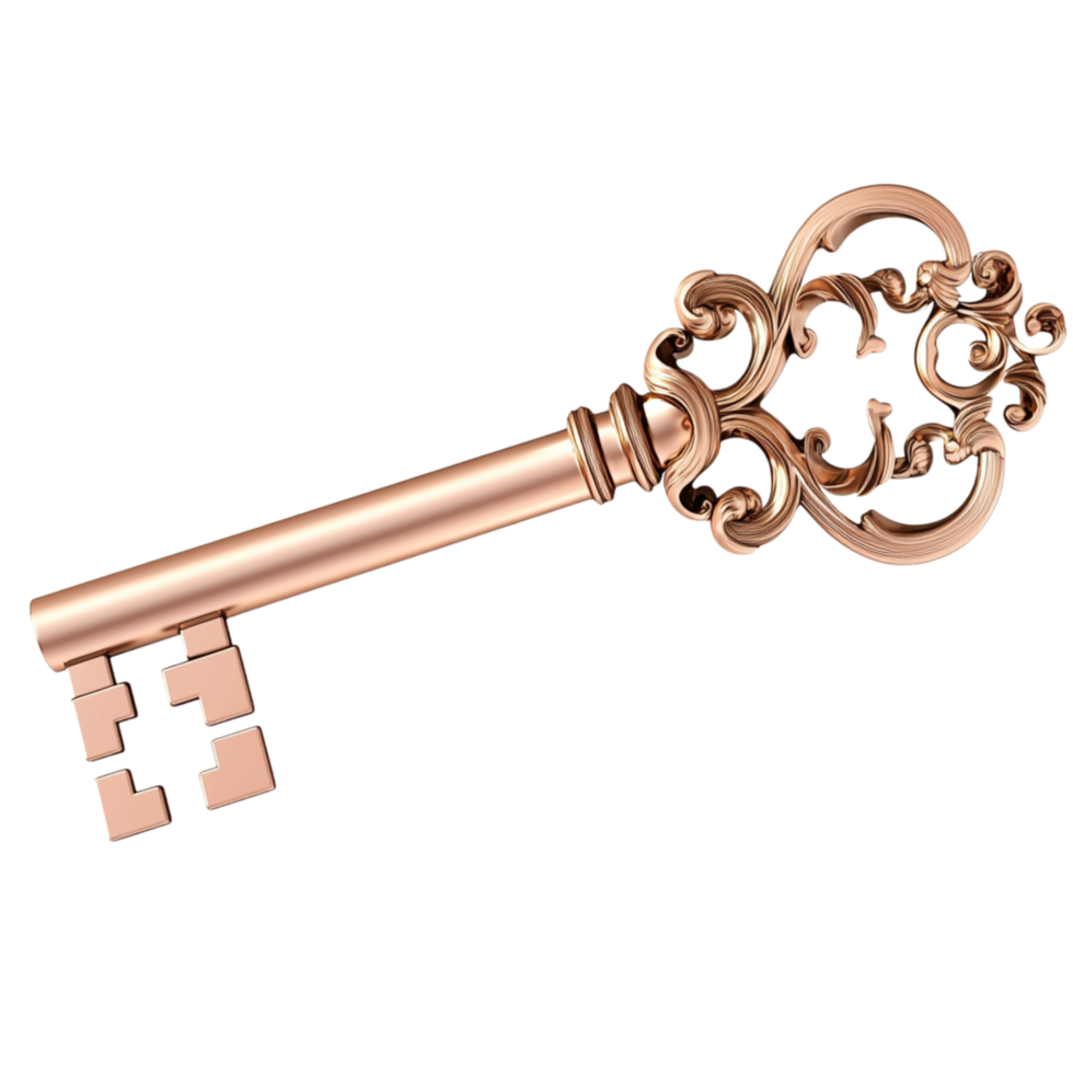 Intricately Engraved Antique Golden Key an Aura of Timeless Mystery png