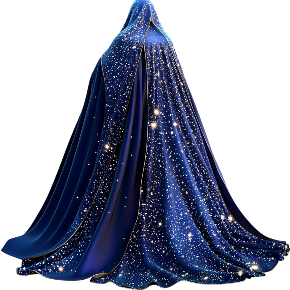Mystical Shimmering Cloak a Flowing GalaxyInspired Starry Pattern png