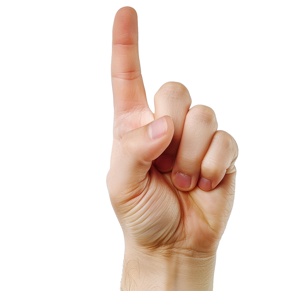 Hand gesturing number one index png