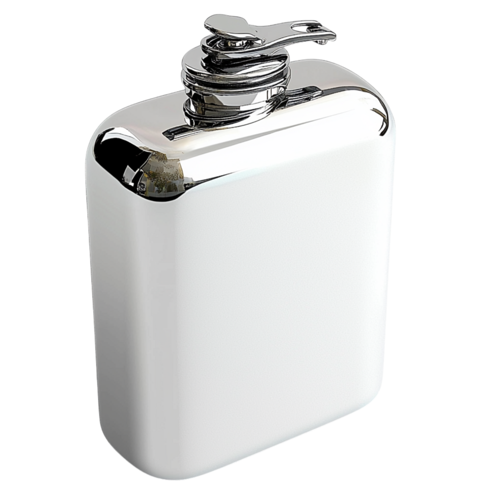 Sleek Silver Hip Flask a Polished Finish a Compact, Timeless Design png