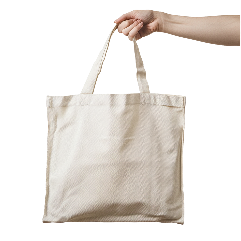 Hand holding a tote bag eco friendly shopping reusable png