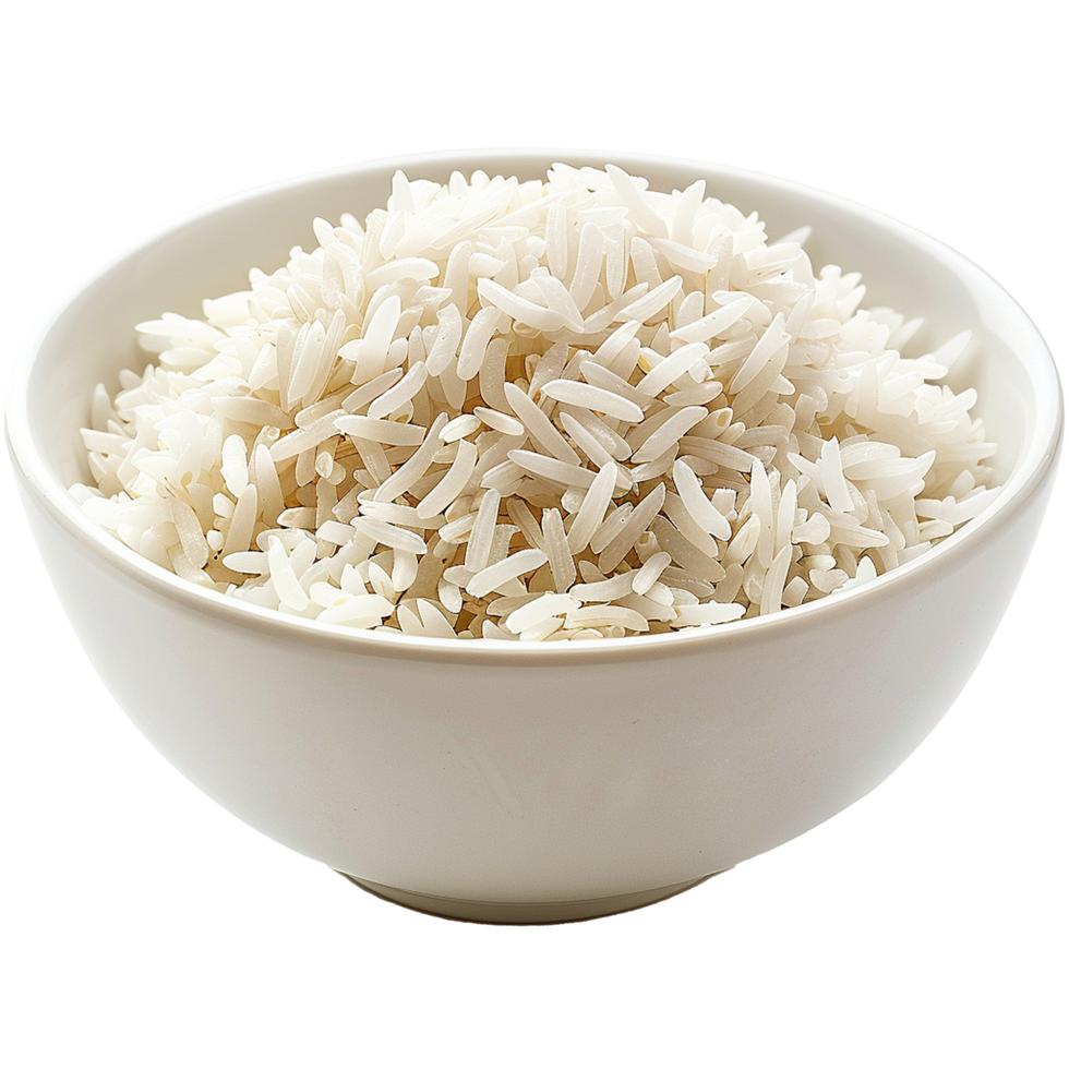 Cooked white rice in a bowl simple food png