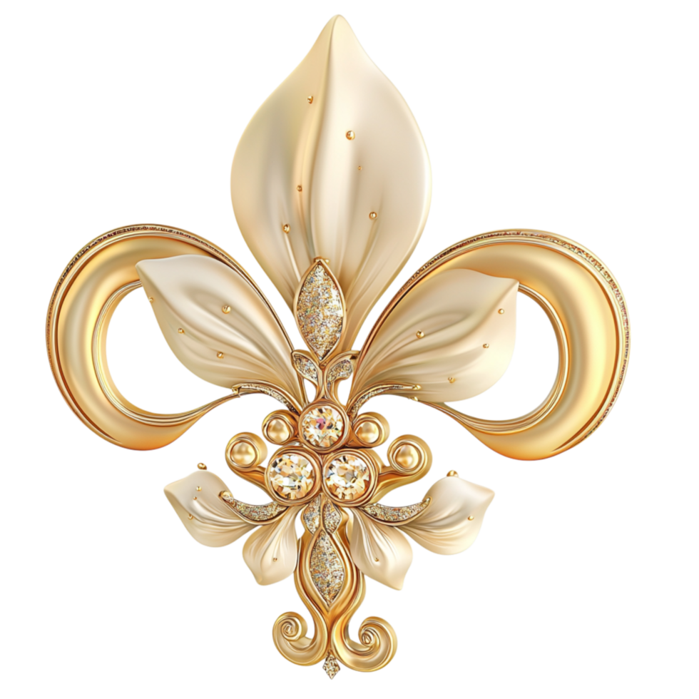 Classic Golden FleurdeLis Symbol a Smooth Finish Regal Glow png