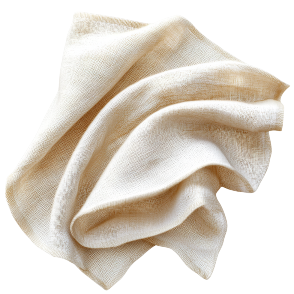 Subtle Elegance Soft Beige Napkin Folded Smooth Graceful Draping png