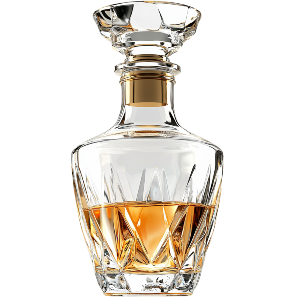Scented Luxury Elegant Glass Perfume Bottle Gold Stopper Classic Design png