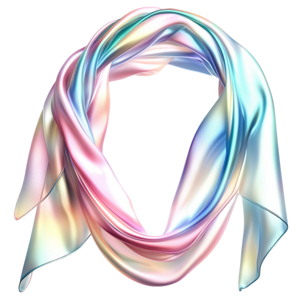 Ethereal Silk Fabric Flowing a Shimmering Pastel Gradient Soft Drape png