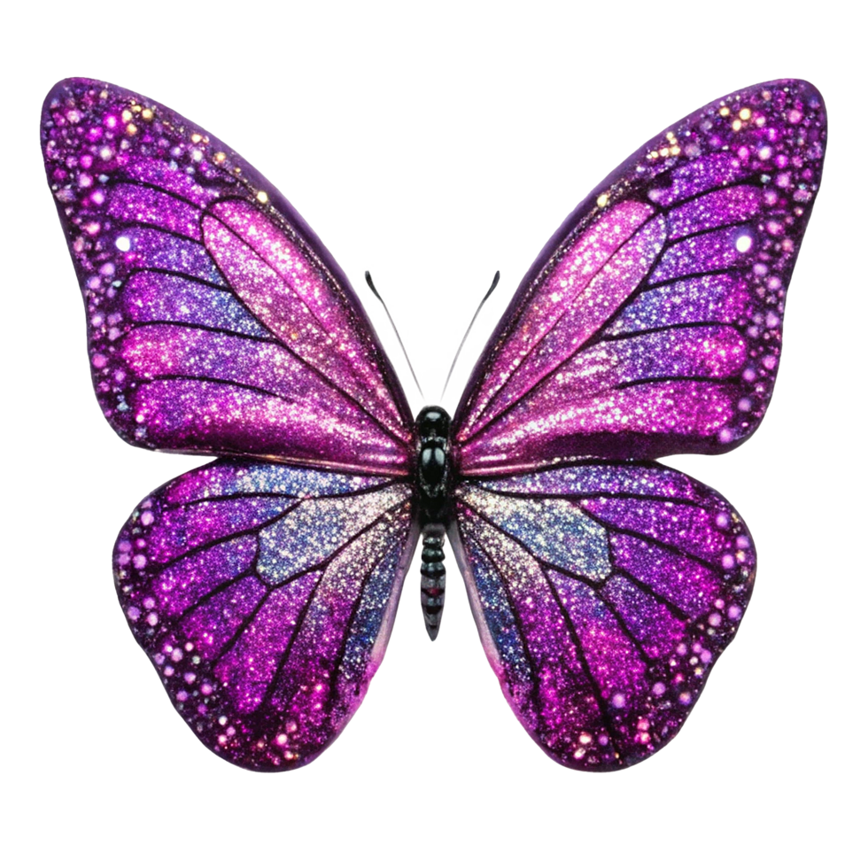 Sparkling Purple Glitter Butterfly Wings png