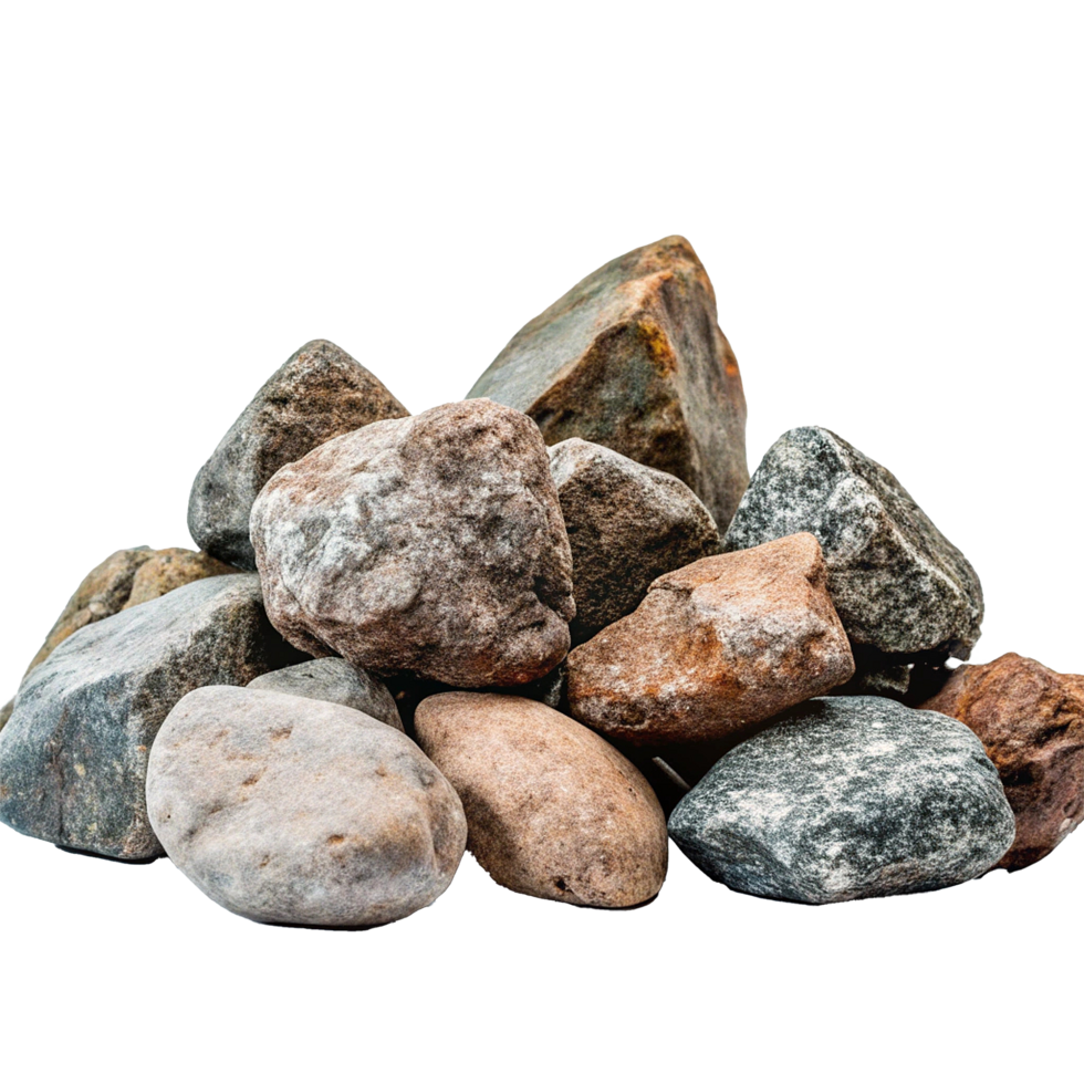 A Collection of Smooth River Rocks in Various Shades of Brown and Gray png