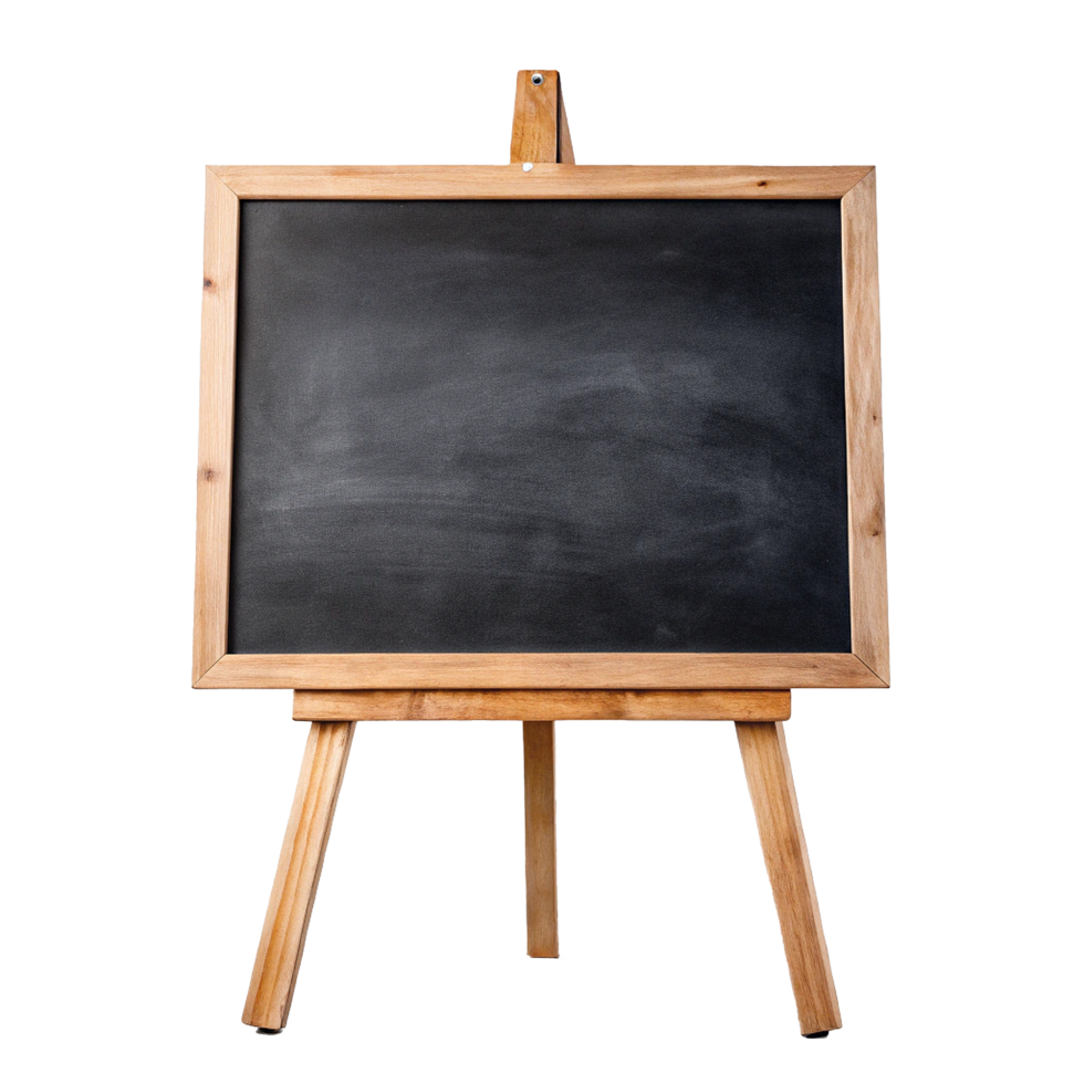 Blank Wooden Easel Blackboard for Messages and Announcements png
