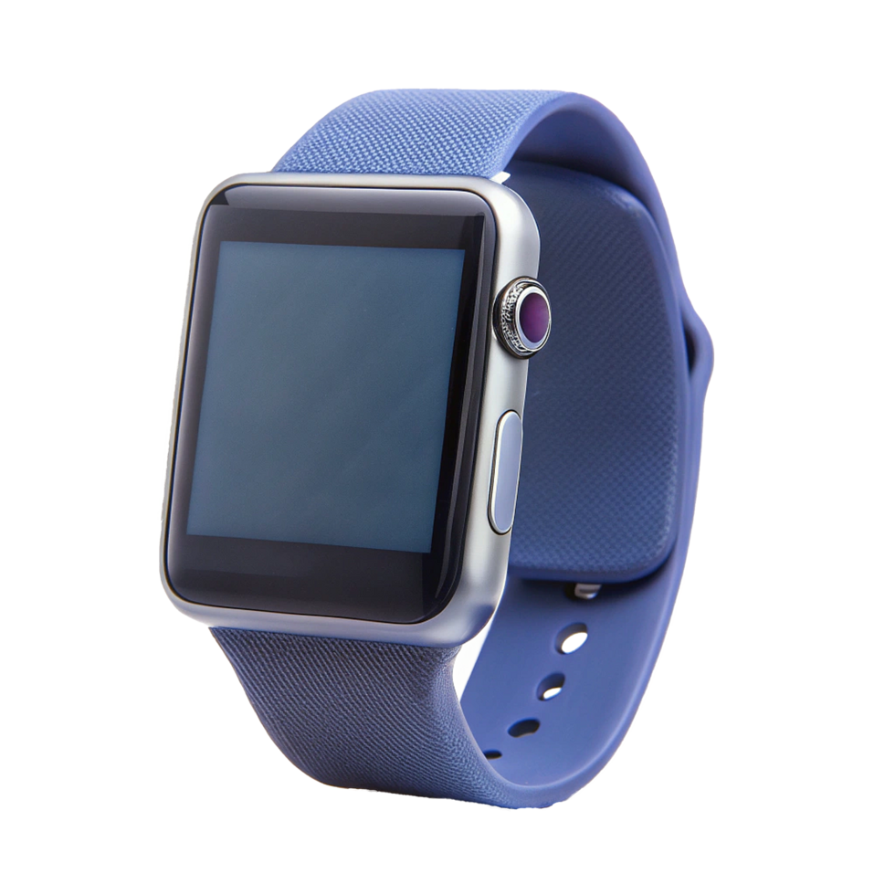 Sleek Blue Smartwatch with Modern Design and UserFriendly Interface png