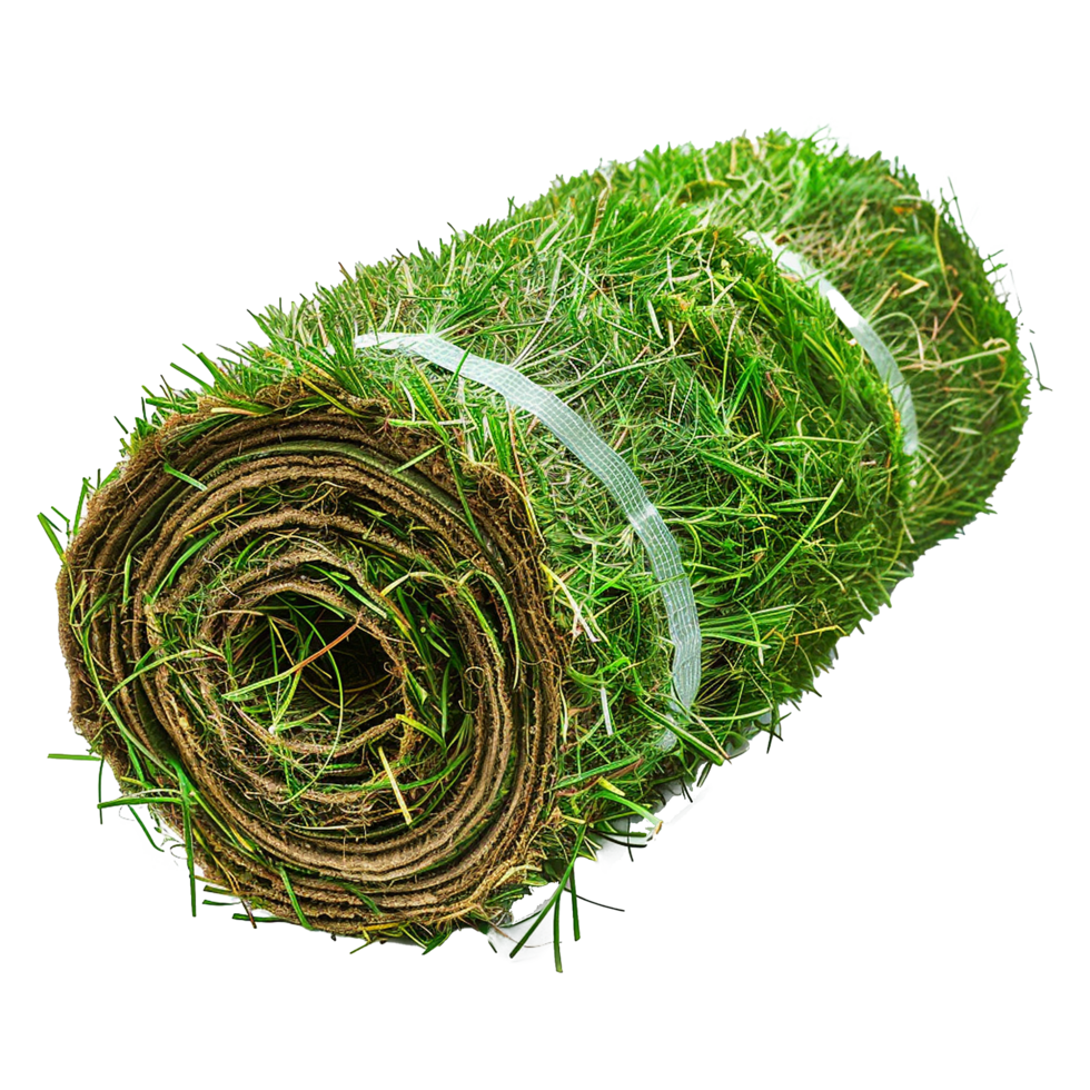 Green Rolled Sod Turf Grass for Landscaping and Gardening Projects png