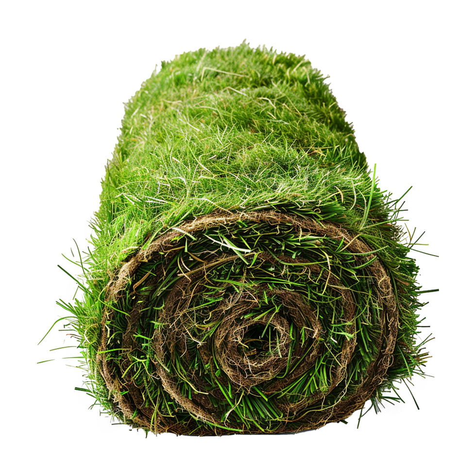 A Rolled Sod of Lush Green Grass Ready for Landscaping png