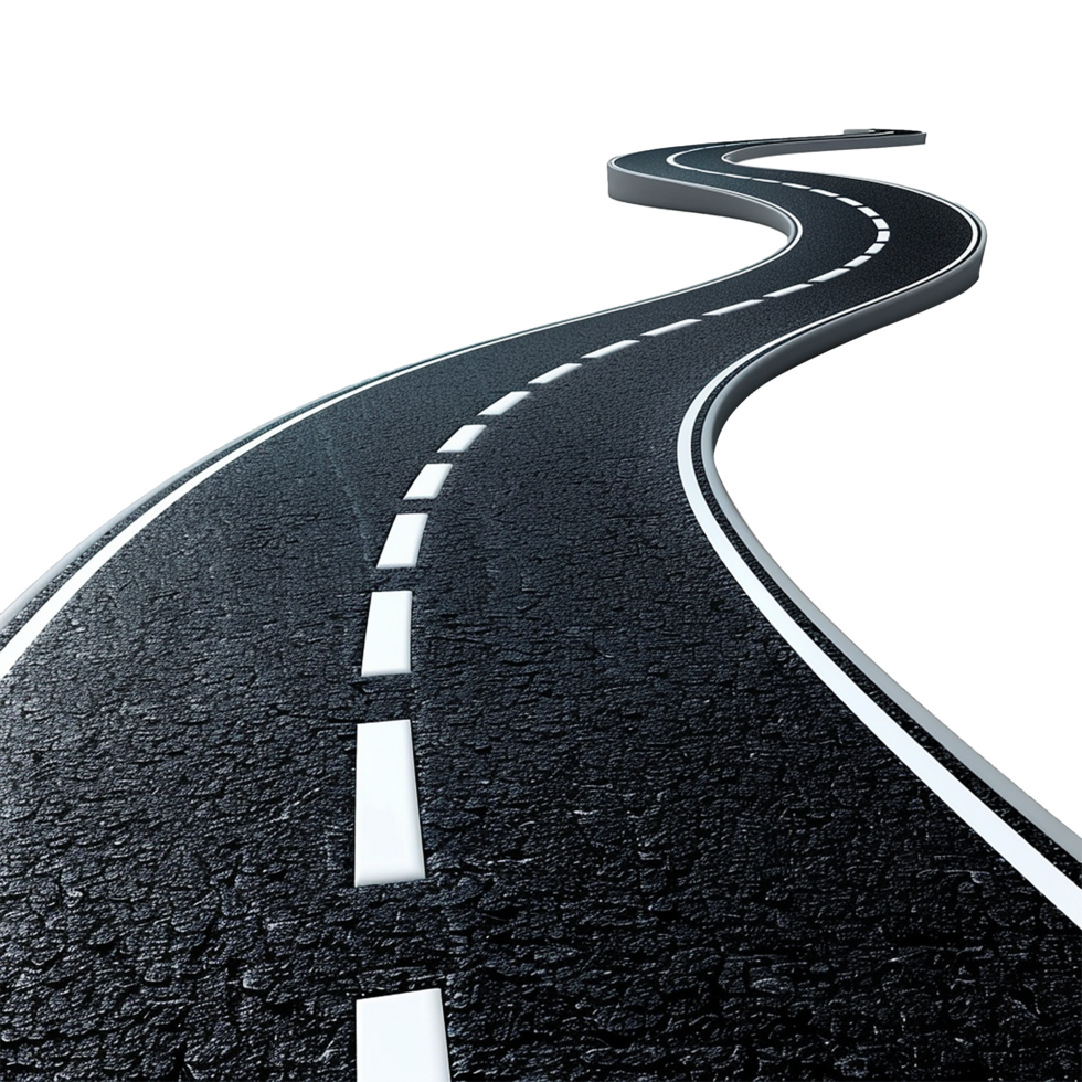 A Winding Road to the Unknown Destination An Abstract Image of a Journey and the Path Ahead png
