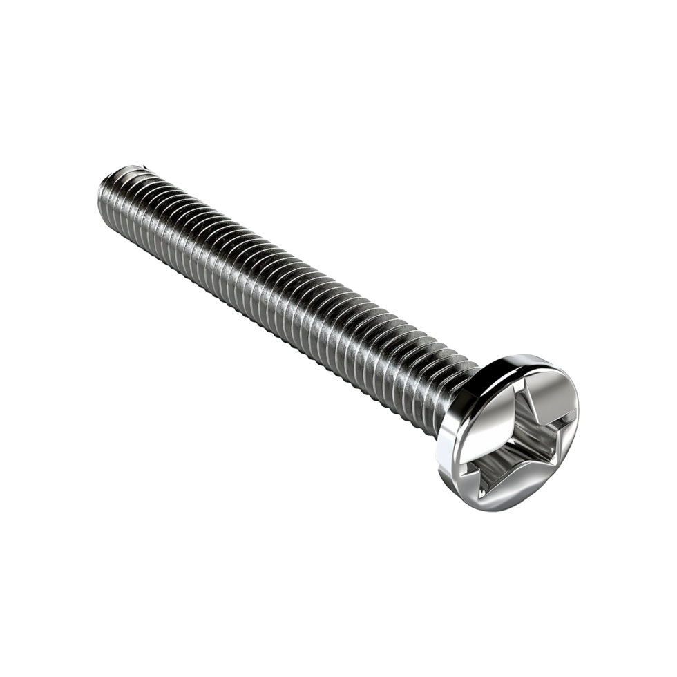 HighResolution Image of a Shiny Metal Screw with a ThreePoint Star Drive png