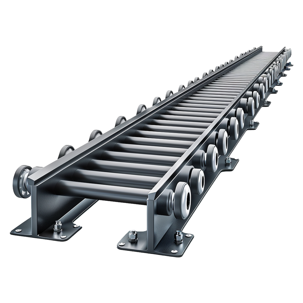 Industrial Roller Conveyor System for Automated Material Handling and Logistics png