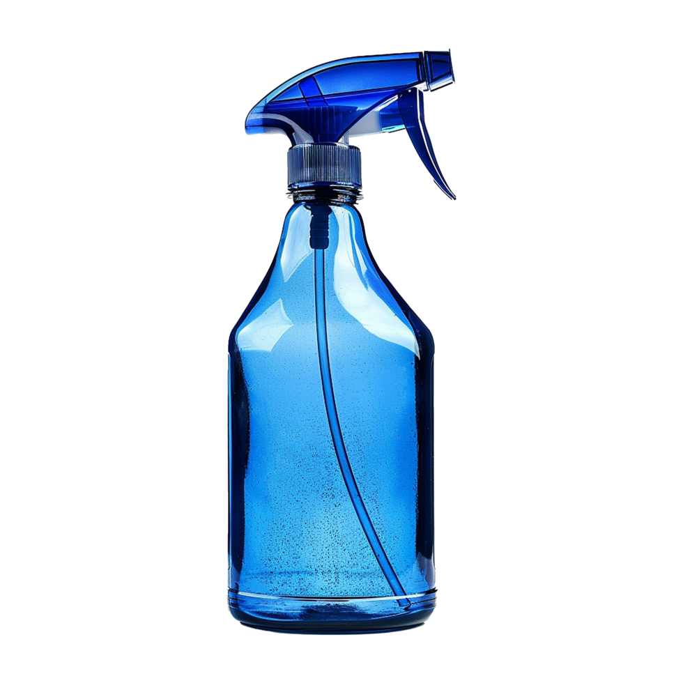 Blue Plastic Spray Bottle for Cleaning and Disinfecting png