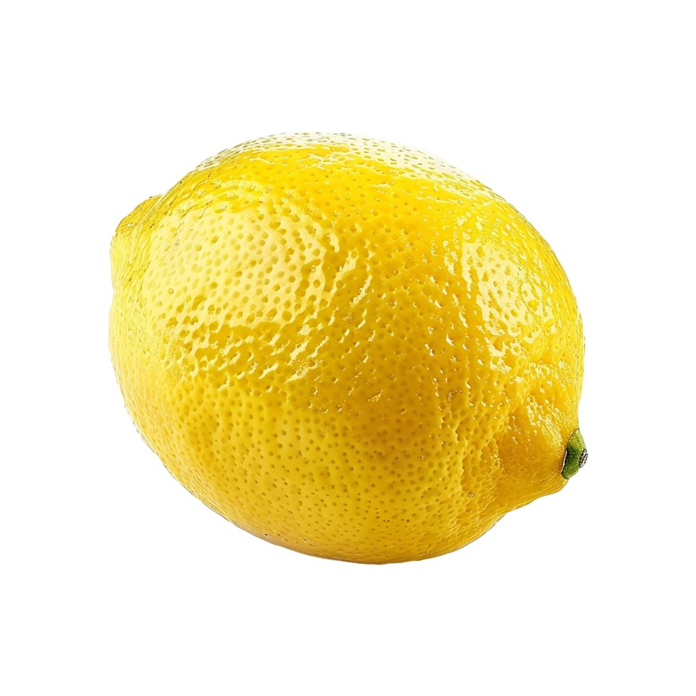 A Single Ripe Yellow Lemon Isolated on White Background Detailed Closeup Image of Citrus Fruit png