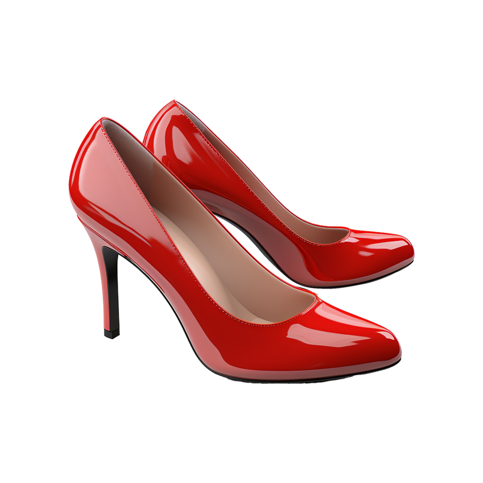 Pair of Elegant Red High Heel Shoes Classic Stilettos Womens Fashion Footwear png