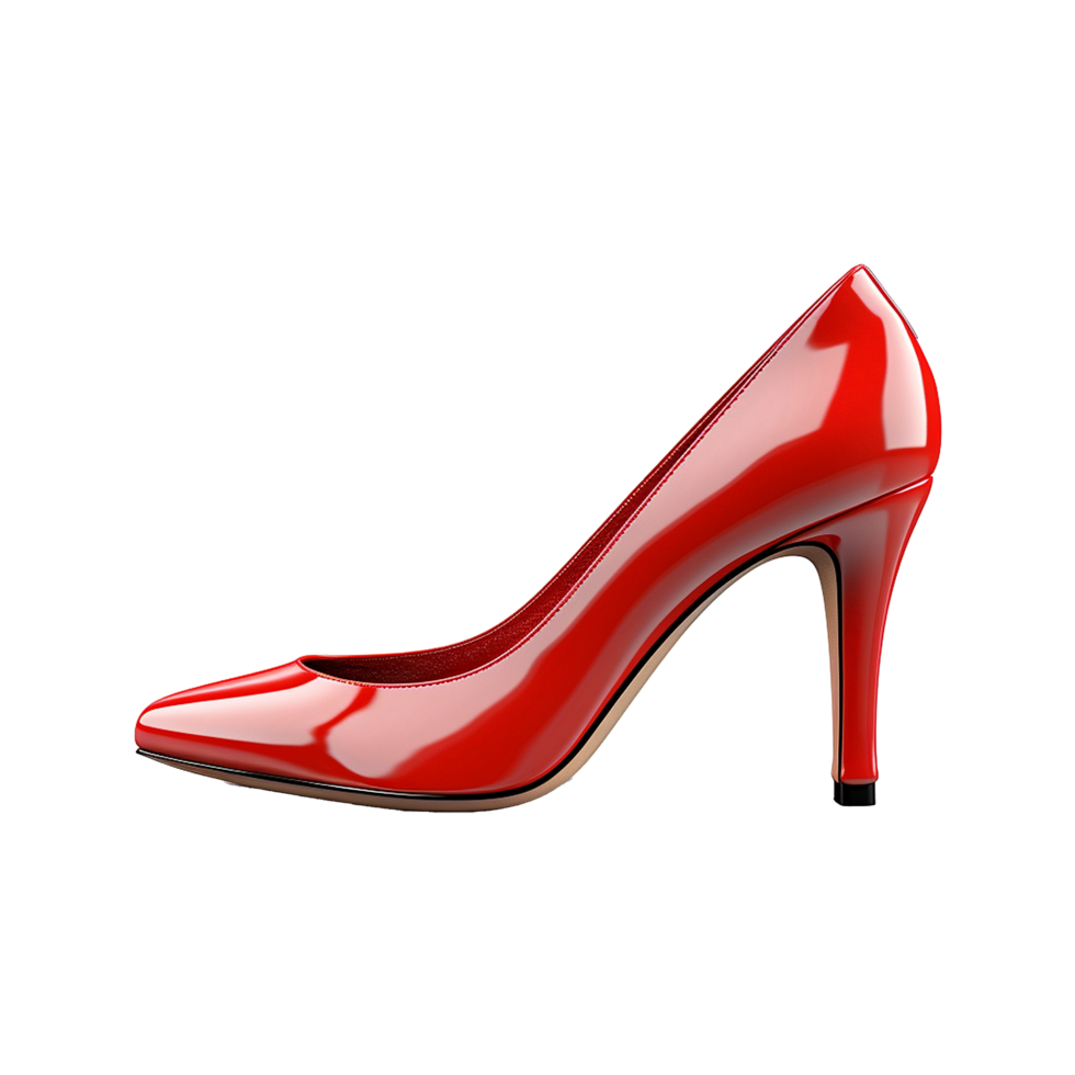 Elegant Red High Heel Womens Shoe Side View Fashion Footwear png