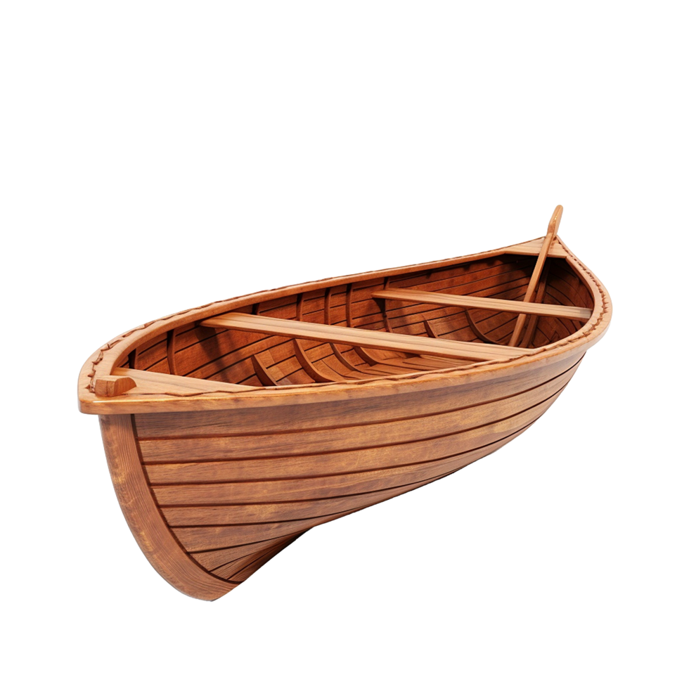 A Classic Wooden Rowboat Ready for a Day on the Water png