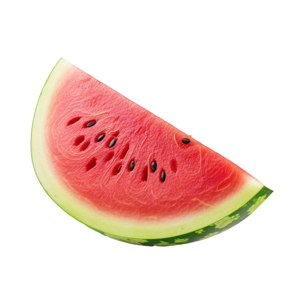 A delicious slice of juicy red watermelon with black seeds, perfect for summer refreshment png