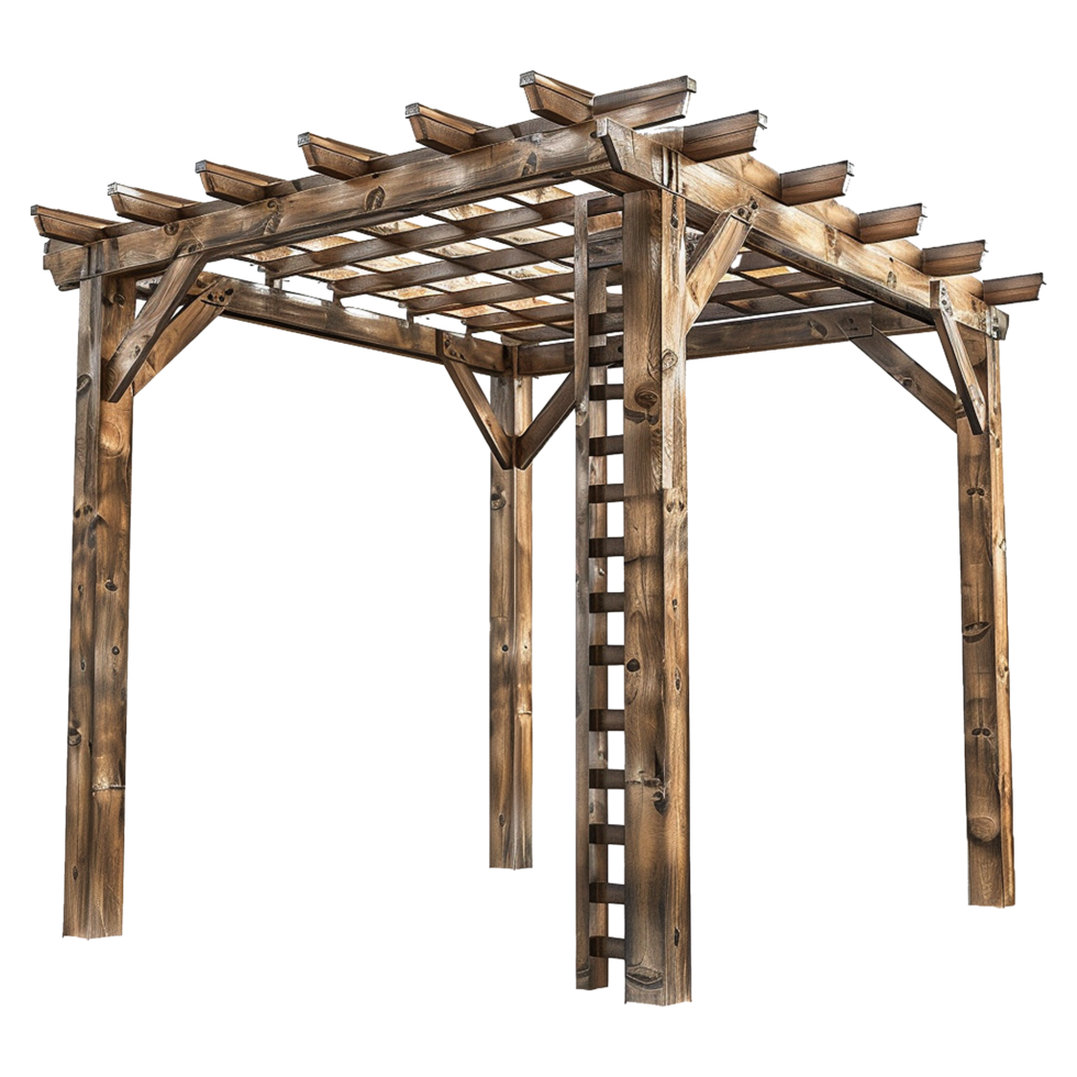Rustic Wooden Pergola Garden Arbor for Outdoor Patio Decoration png