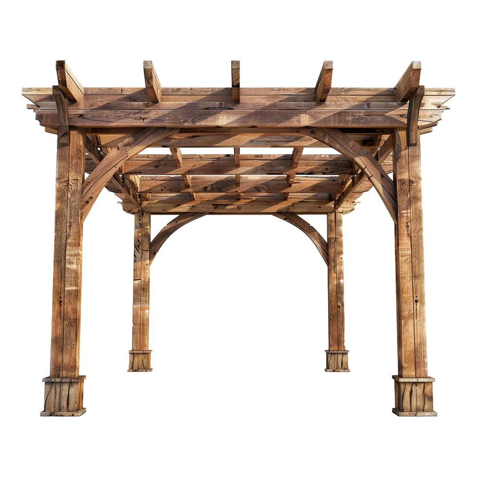 Rustic Wooden Pergola Garden Arbor Structure Outdoor Patio Shade png