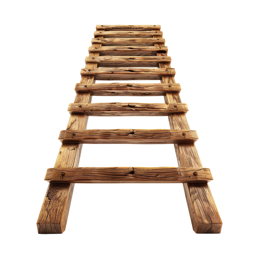 Rustic Wooden Ladder Reaching Upwards Towards the Light, a Symbol of Progress and Aspiration png