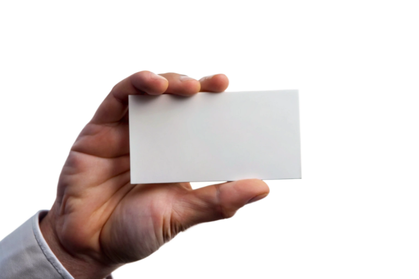 A 3d Hand Holding a Blank White Business Card Against a Black Background png