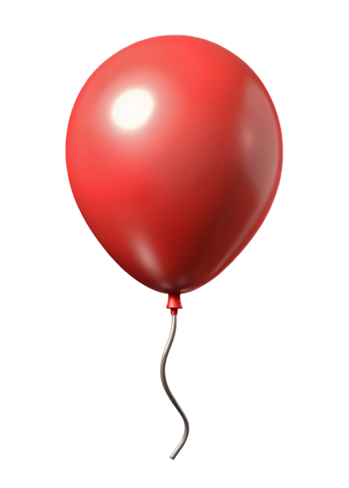 A red balloon floating in the air with a long thin string png