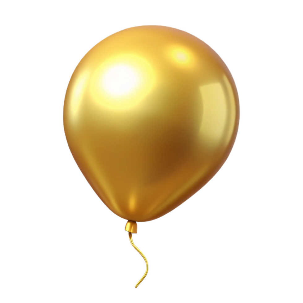 A Stunning Golden Balloon Floating on a Black Background png