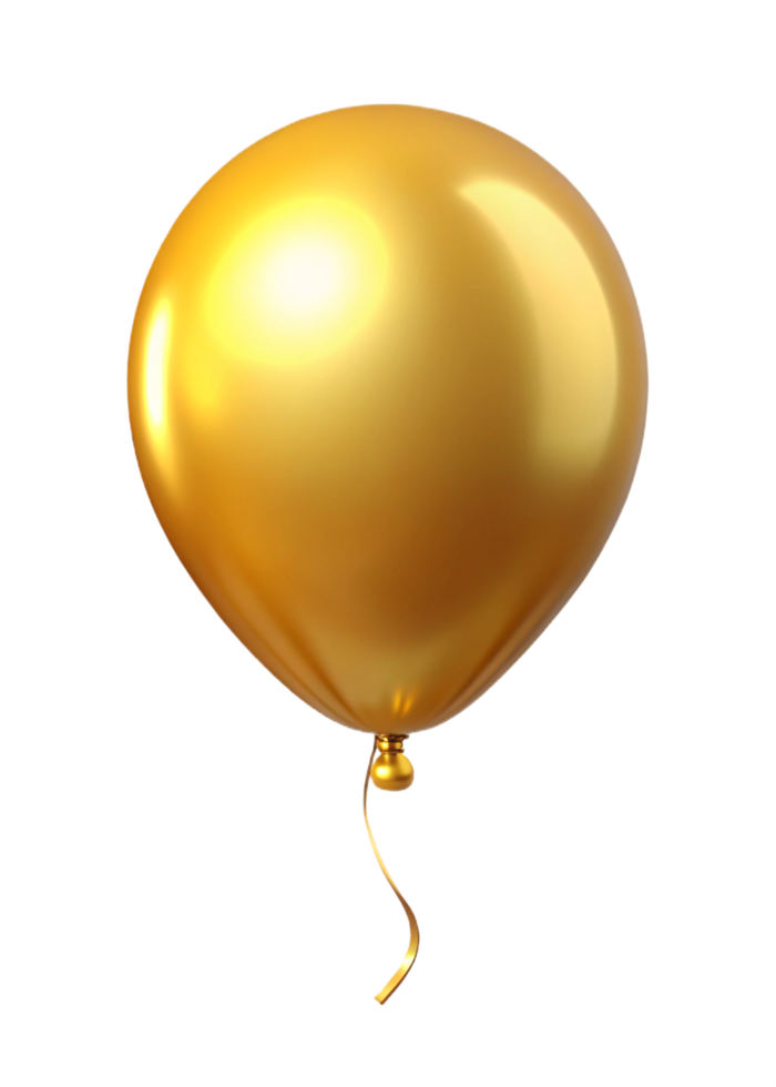 A single golden balloon floating on a black background a celebratory image png