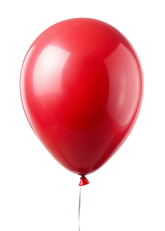 A Single Red Balloon Floating on a Black Background A Vibrant Image of a Classic Party Decoration png