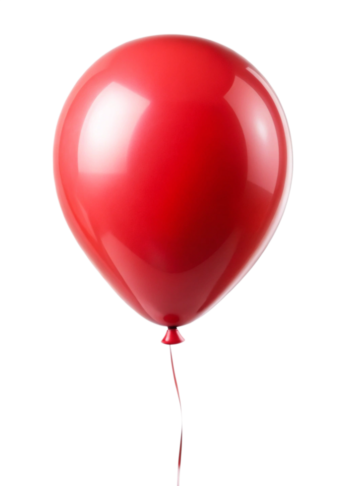 A single red balloon isolated on a black background png
