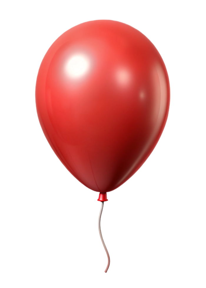 A single red balloon floating in the air on black background png
