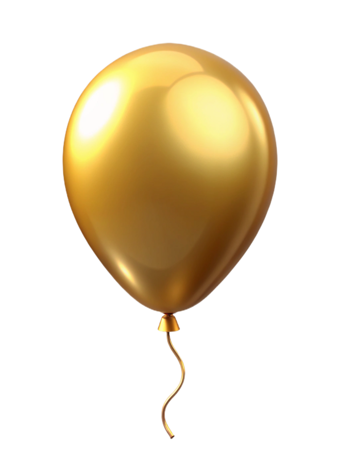 A Single Golden Balloon Floating png
