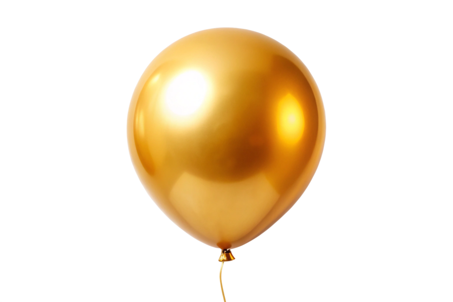 A Single Shiny Gold Balloon on Black Background, Perfect for Celebrations and Festive Occasions png