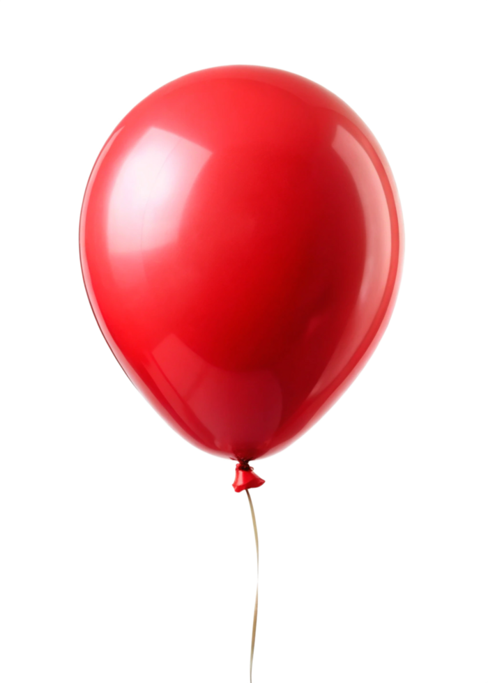 3d red single balloon floating png
