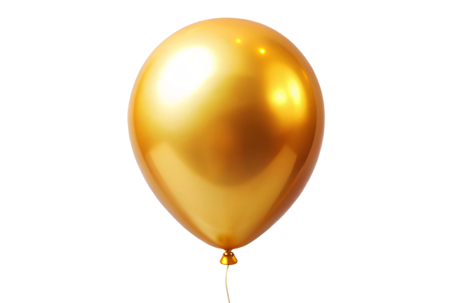 A Single Golden Balloon on a Black Background A Shiny Celebration Decor png