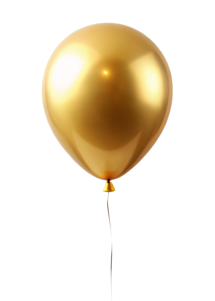 3d Single gold color Balloon Floating png