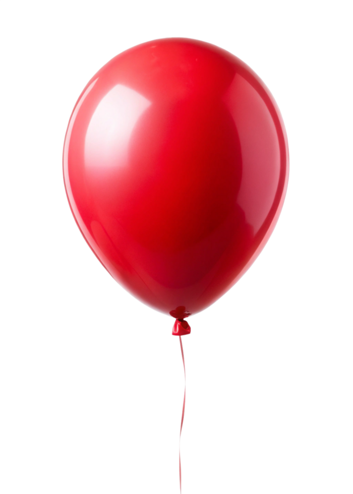 A single red balloon floating against a black background, a vibrant and festive image perfect for celebrations and events png